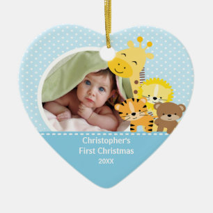 Babys First jul Photo Ornament Giraffe