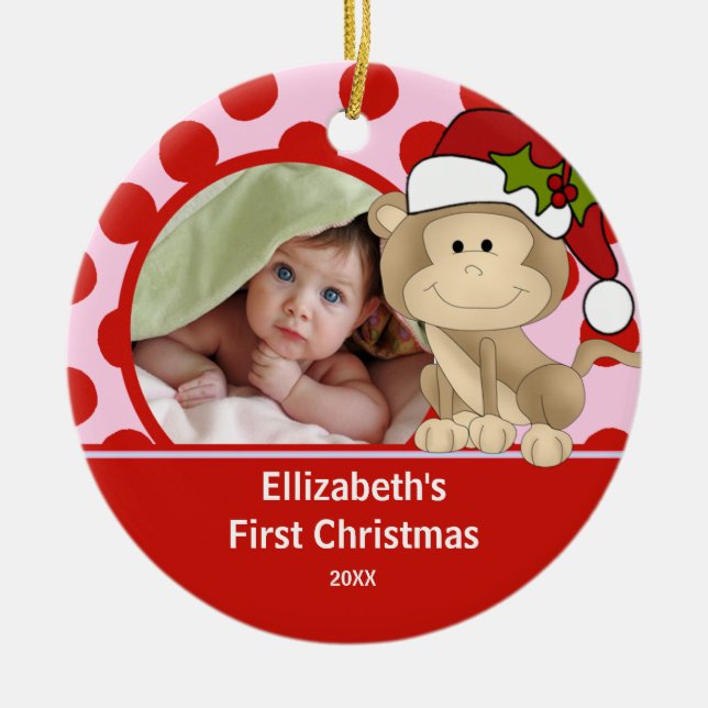 Babys First jul Photo Ornament Monkey (Framsidan)