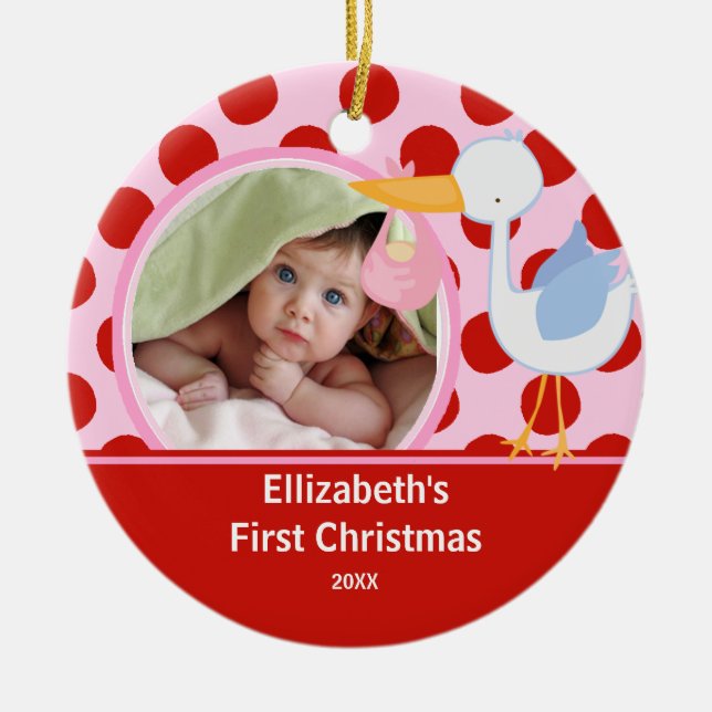 Babys First jul Photo Ornament Stork Girl (Framsidan)