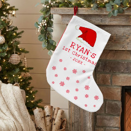 Baby's First jul Red Santa Hat Snowflake Liten Julstrumpa