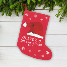 Baby's First jul Red Santa Hat Snowflake Liten Julstrumpa
