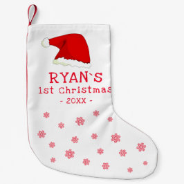 Baby's First jul Red Santa Hat Snowflake Liten Julstrumpa