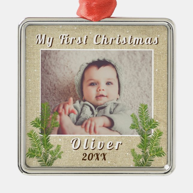 Baby's First jul Rustic Julgransprydnad Metall (Framsidan)