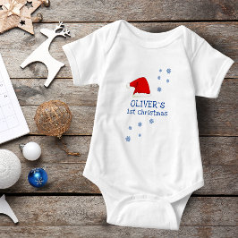 Baby's First jul Santa Hat Snowflake T Shirt