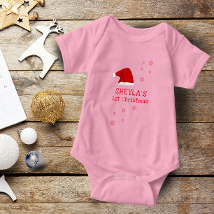 Baby's First jul Santa Hat Snowflake T Shirt