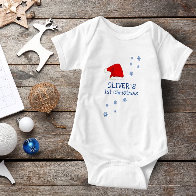 Baby's First jul Santa Hat Snowflake T Shirt (Skapare uppladdad)
