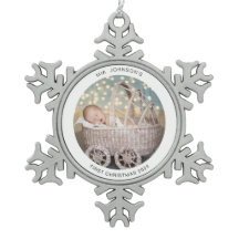Babys First jul Snowflake Pewter Ornament