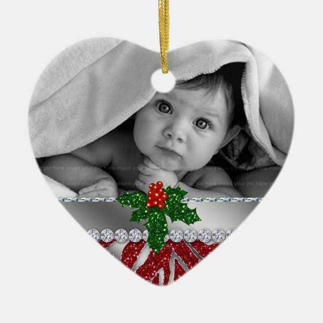 Babys First jul Zebra Red Silver Ornament (Framsidan)