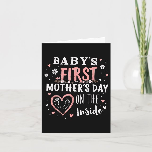 Babys First Mors dag på insidan av gravida Mamma Kort (Framsida)