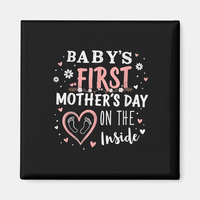 Babys First Mors dag på insidan av gravida Mamma Magnet (Framsidan)
