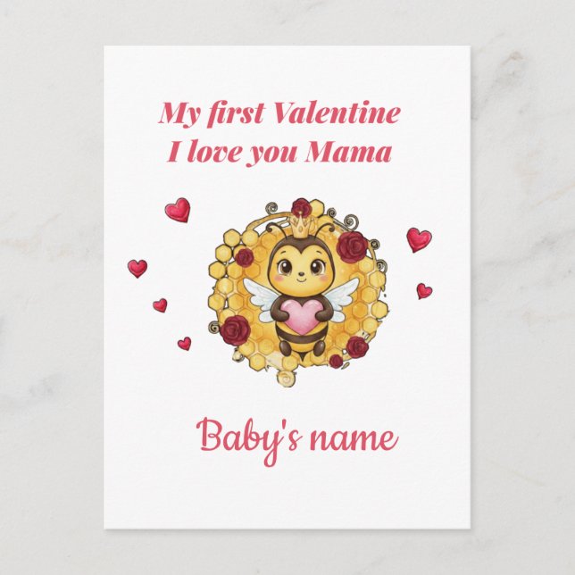 Baby's First valentine Helg Vykort (Framsida)