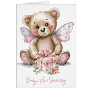 Babys födelsedag födelsedag, födelsedagskort Nalle Hälsningskort