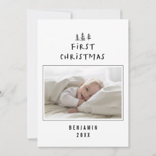 babys första doktor-elegant ritad med träd-foto julkort