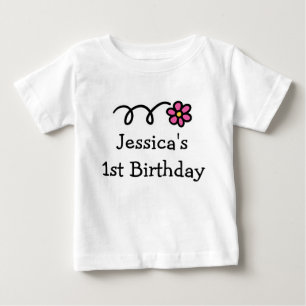 Babys första födelsedag   Personlig flicka namn T Shirt