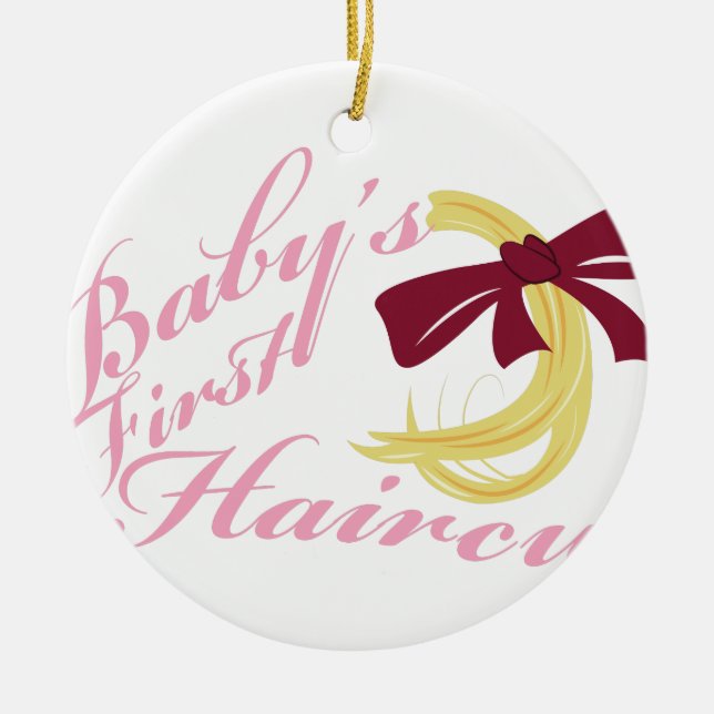 Babys första frisyr julgransprydnad keramik (Framsidan)