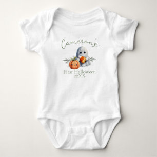 Baby's första Halloween anpassat namn spöke T Shirt