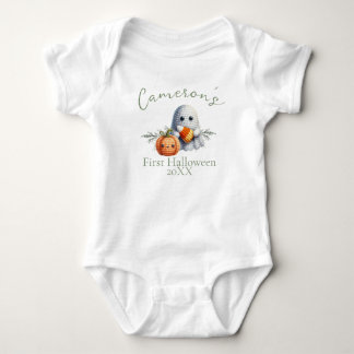Baby's första Halloween anpassat namn spöke T Shirt
