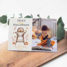 Baby's första Halloween söta pumpa gratulationskor