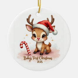 Baby's första jul 2025 – Snöflaksprydnad Julgransprydnad Keramik
