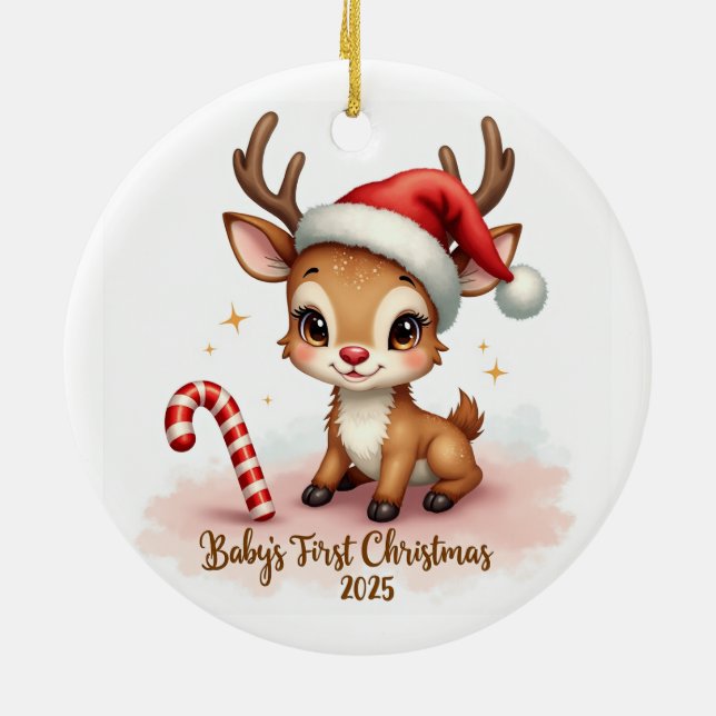Baby's första jul 2025 – Snöflaksprydnad Julgransprydnad Keramik (Baksidan)