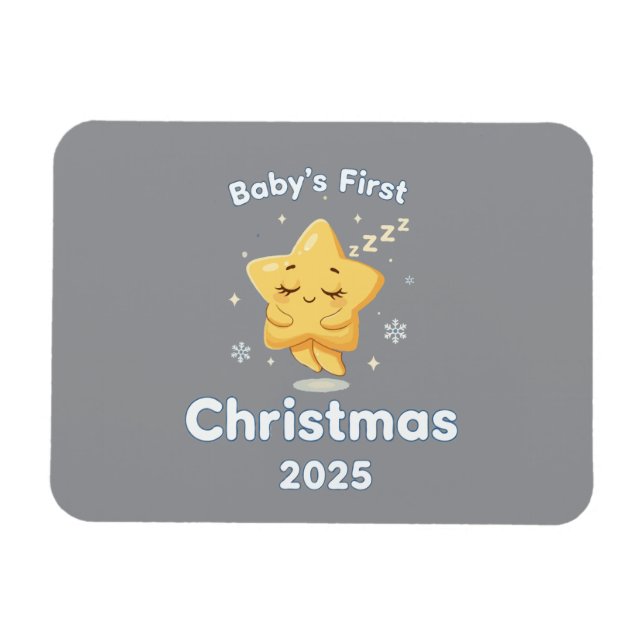 Baby's Första Jul 2025 Söt Sovande Stjärna Magnet (Horisontell)