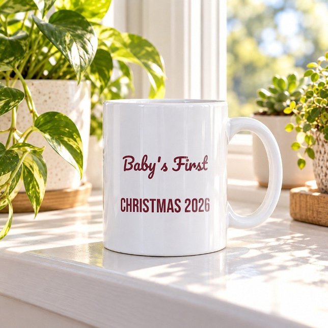 Baby's första jul 2026 Rolig mugg (Skapare uppladdad)