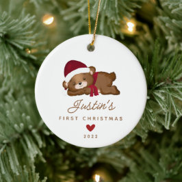 Baby's första jul Baby Teddybjörn Julgransprydnad Keramik