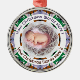 Baby's första jul Brun Grön Lila Foto Julgransprydnad Metall