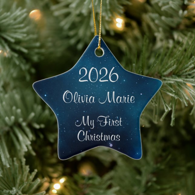 Baby's första jul Celestiala djupblå rymden Julgransprydnad Keramik (Träd)