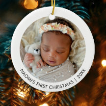 Baby's Första Jul Dubbelsidig Anpassad 2 Foto