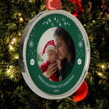 Baby's första jul Elegant anpassad foto namn