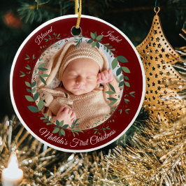 Babys första jul Foto God jul Julgransprydnad Keramik