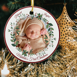 Babys första jul Foto God jul Julgransprydnad Keramik