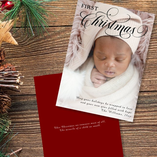 Baby's Första Jul Fotoplatt Julkort (Skapare uppladdad)