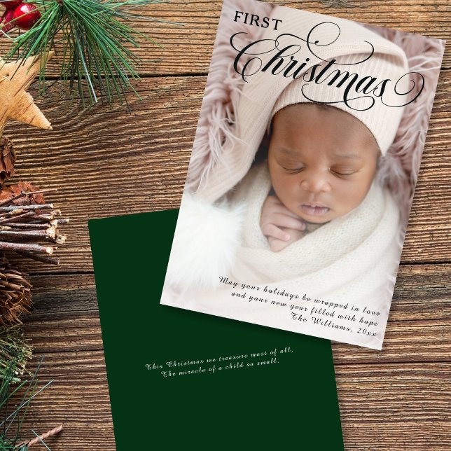 Baby's första jul Fotoplatt vykort för högtider (Skapare uppladdad)