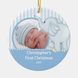 Babys första jul fotoprydnad Elelphant Julgransprydnad Keramik