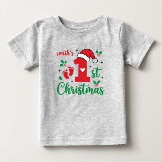 Baby's första jul fotspår Toddlers T-Shirt