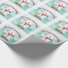 Babys FÖRSTA Jul-GIFTWRAP-Personlig Presentpapper