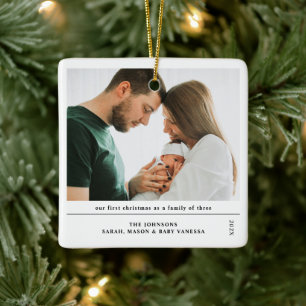 Babys Första jul - Glatta födelsemeddelandet Julgransprydnad Keramik