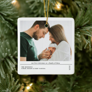 Babys Första jul - Glatta födelsemeddelandet Julgransprydnad Keramik