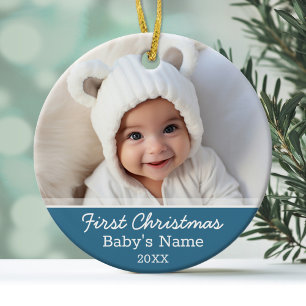 Babys första jul julgransprydnad keramik