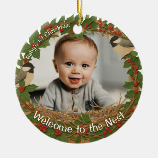 Baby's första jul keramisk juldekoration skogig