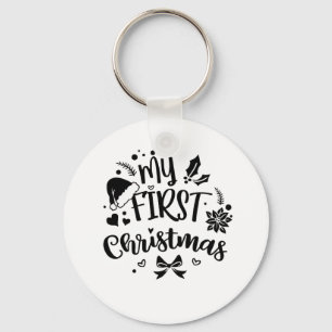 Baby's första jul matchande familj nyckelring
