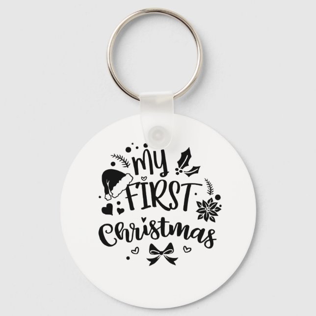 Baby's första jul matchande familj  nyckelring (Framsida)