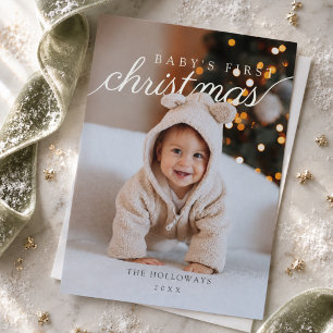 Baby's första jul Moderna Foto Julkort