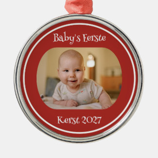 Baby's Första Jul Ornament m/ Foto och År
