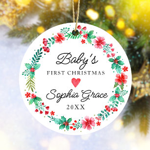 Babys Första jul Ornament Vattenfärgsutandning