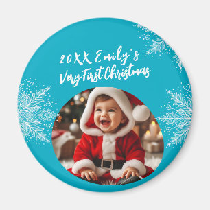 Baby's första jul Personlig foto Magnet