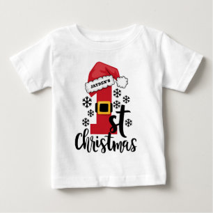 Babys första jul Personligt namn Tomtehatt T Shirt