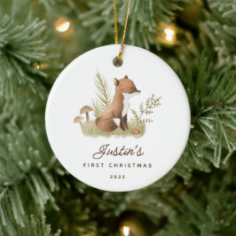 Babys första jul räv keramisk prydnad julgransprydnad keramik